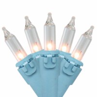 Brite Star 50-Count Clear Mini Christmas Light Set, 17ft Blue Wire