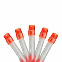 Brite Star 15 Battery Operated Orange LED Mini Christmas Lights - 4.8 ft Red Wire
