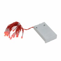 Brite Star 15 Battery Operated Orange LED Micro Wide Angle Mini Christmas Lights - 4.8 ft Red