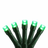 Brite Star 15 Battery Operated Green LED Micro Christmas Lights - 4.5 ft Green Wire