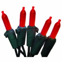 Brite Star 50-Count Red Mini Christmas Light Set, 24.6ft Green Wire
