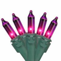Brite Star 100-Count Purple Mini Christmas Light Set, 49.6ft Green Wire
