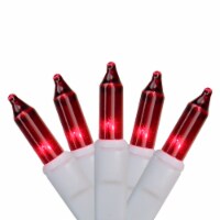 Brite Star 100-Count Red Mini Christmas Light Set, 49.6ft White Wire