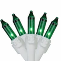 Brite Star 100-Count Green Mini Christmas Light Set, 49.5ft White Wire