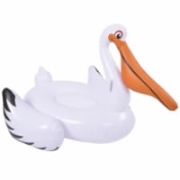 Pool Central 32743710 80.5 in. Inflatable White & Orange Giant Pelican Swimming Pool Float