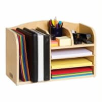 Guidecraft School Supply 14  Solid Wood Desktop Organizer in Natural
