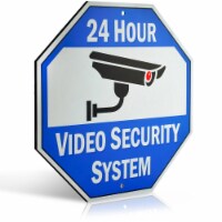 Bigtime Designs Octagon Surveillance Sign, Stop Trespassing, 24H Security Camera Warning