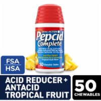 Pepcid Complete Acid Reducer + Antacid Tropical Fruit Chewable Tablets