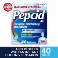 Pepcid AC Maximum Strength Heartburn Icy Cool Mint Tablets Perspective: Main
