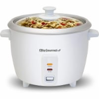 ELITE Cuisine ERC-003 6 Cup Rice Cooker With Glass Lid