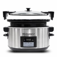 Elite Gourmet Stainless Steel Programmable Slow Cooker