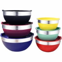 Elite Gourmet Colored Mixing Bowl Set