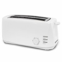Elite Cuisine 4-Slice Long Slot Cool Touch Toaster - White