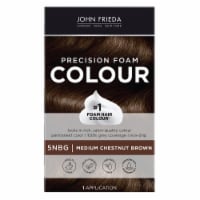 John Frieda Precision Foam Colour Brown Permanent Hair Color Dye Kit, 5NBG Medium Chestnut Brown Perspective: Main