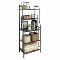 GHQME 5 Tier Freestanding Metal Space Saving Tower Rack Storage Shelf, Black