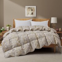 Goose Down Comforter All-Season Paisley Print Twin Full Queen King Cal King Yellow Cal King Perspective: Main