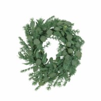Mondawe 24.5" Green Leaves Wreath Mixed Leaves Artificial Wreath Christmas Decor Perspective: Main