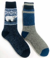 Legale Polar Bear Striped Socks - Navy