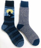 Legale Wolf Howling Moon Lodge Socks - Black