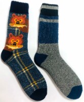 Legale Bear Trout Fishing Lodge Socks - Navy