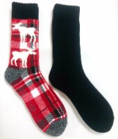 Legale Plaid Moose Lodge Socks - Red