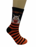 Legale Trick-or-Treat Ghost Dog Halloween Crew Socks - Black Perspective: Main