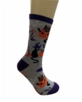 Legale Cats in Costumes Halloween Crew Socks - Grey Perspective: Main