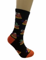 Legale Candy Corn Costume Halloween Crew Socks - Black Perspective: Main
