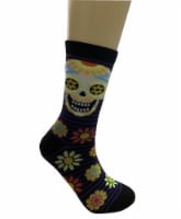 Legale Dia De Los Muerte Halloween Crew Socks - Black Perspective: Main