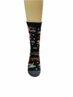 Legale Dogs Sledding Christmas Crew Socks - Black Perspective: Main