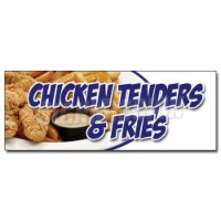 SignMission 12 in. Chicken Tenders & Fries Decal Sticker - Fried Hot Fresh Crispy Special Foo