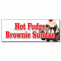SignMission 12 in. Hot Fudge Brownie Sundae Decal Sticker