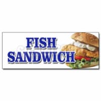 SignMission 24 in. Fish Sandwich Decal Sticker - Haddock Cod Fresh Deep Fried Beer Battered