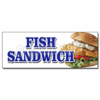 SignMission 24 in. Fish Sandwich Decal Sticker - Haddock Cod Fresh Deep Fried Beer Battered