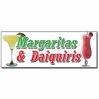 SignMission 36 in. Margarita & Daiquiris Decal Sticker - Frozen Drinks Bar Banana Strawberry
