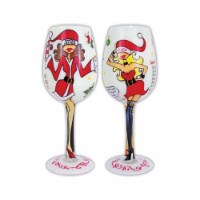Bottoms Up - 95 and Sunny WGSANTASHELP Wine Glass, Santas Helpers