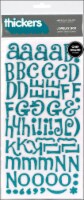 American Crafts Chipboard Alphabet Stickers-Jewelry Box-Aqua Glitter, 132/Pkg
