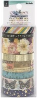 Vicki Boutin Storyteller Washi Tape 8/Pkg-W/Gold Glitter & Gold Foil Accents