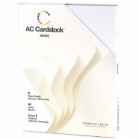 American Crafts Textured Cardstock Pack 8.5 X11  60/Pkg-Solid White