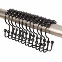 2 Lb Depot Double Shower Hooks Rings (Black) Rust-Resistant Steel Metal Hooks, 12pcs