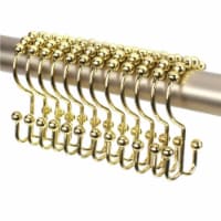 2 Lb Depot Double Shower Hooks Rings (Gold) - 12pcs Rust Resistant Steel Metal