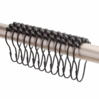 2 Lb Depot Shower Curtain Hooks - Black - 18/8 Stainless Steel - Set of 12