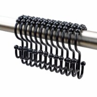 2 Lb Depot Shower Curtain Hooks Rings - Black - Premium 18/8 Steel - 12pk