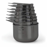 2 Lb Depot Black 7pc Measuring Cup Set, 18/8 Steel, Stackable & Accurate