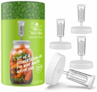 Clear Fermentation Lids | 4-Pack | for Making Sauerkraut in Wide Mouth Mason Jars