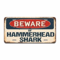 SignMission  Aluminum License Plate - Beware of Hammerhead Shark