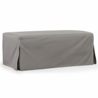 Sunset Trading Newport Slipcovered Ottoman Gray
