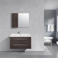 Abby Bath FVNOIR36 30 in. Floating Wall-Hung Noir Vanity with Top