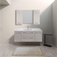 Abby Bath FVWINTER48 48 in. Floating Wall-Hung Winter White Vanity with Top