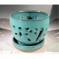 Bonsai Boy L282d Ceramic Orchid Pot, Light Blue - Round